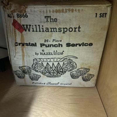 Williamsport Crystal Punch Bowl set