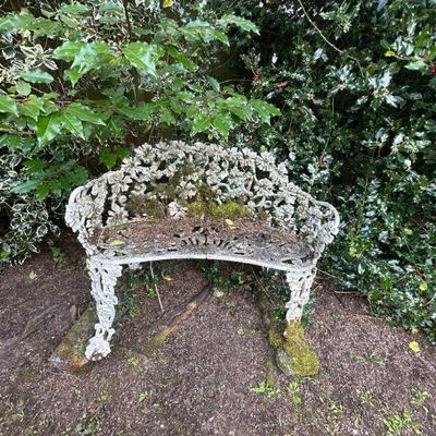 Outdoor iron bench