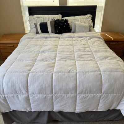Queen Bed Set – Frame, Mattress & Bedding w/ Headboard (62.5” W)	