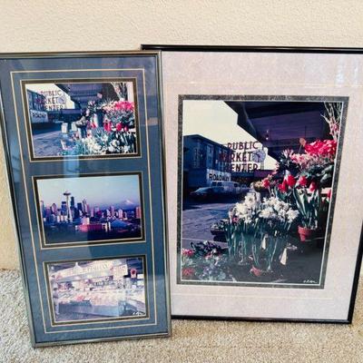 Framed Vintage Seattle Prints by C.E. Pefley – Pike Place & City Views	