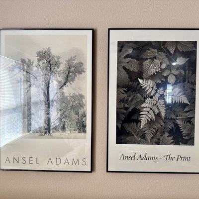 Pair of Vintage Ansel Adams Posters – Oak Tree Snowstorm & The Print	