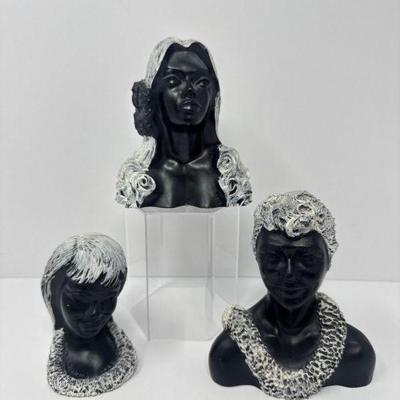 Set of 3 Frank Schirman Vintage Hawaiian Coral Statues - 1970s	