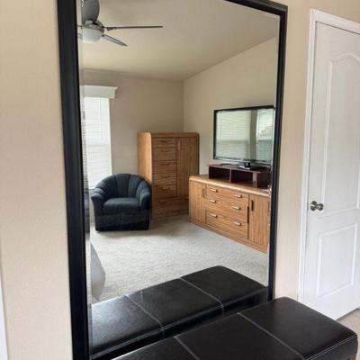 Oversized Rectangular Wood Frame Wall Mirror (48 x 72)	