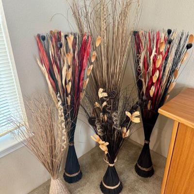 Set of 5 Buri Dried Decorative Bundles – 35–59” Tall Arrangements	