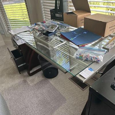 Glass top desk