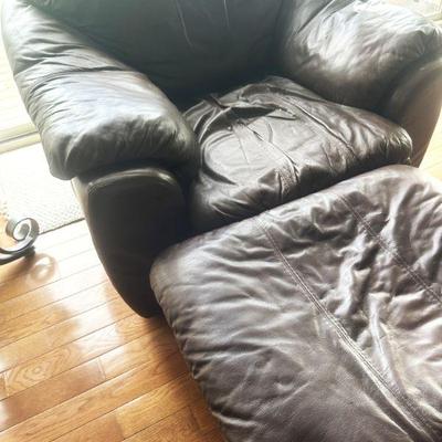 leather chair and ottoman