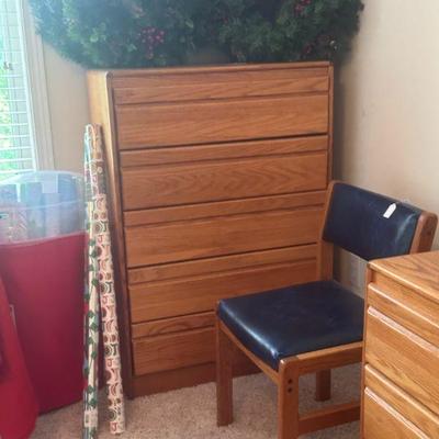 Tall oak dresser