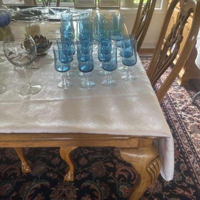 Blue glassware