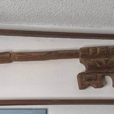 "The Key To My Heart" Large Framed Wooden Key With Keyhole