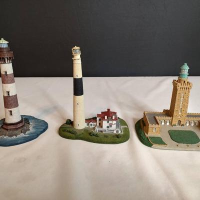 3 Lighthouses From The Danbury Mint Collection 
