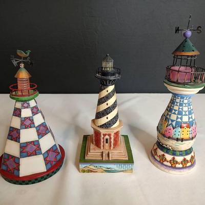 3 Jim Shore Shorelights Lighthouses