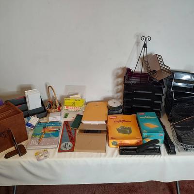 Lot Of Misc Office Supplies And Organizers. 
