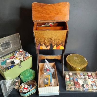 Large Lot Of Sewing Threads, Organizers & Assorted. 