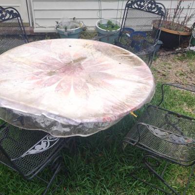Wrought Iron Table And 4 Chairs
