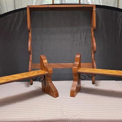 Wooden Gun Rack and 2 Shelves