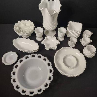 Fenton and milk glass