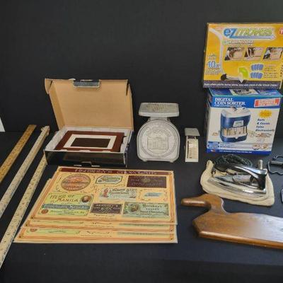 Pelouze scale travel iron,  sorter