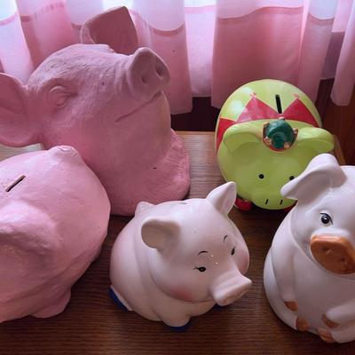 Pig Banks, Cookie Jar & Wall Hanging