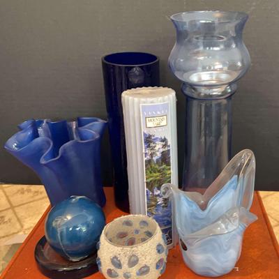 Blue Vases & Candles