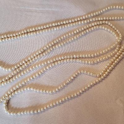 59 inch strand faux pearls