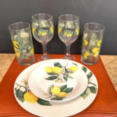 Lemon Glasses & Plates