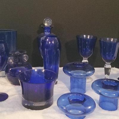 Cobalt blue glassware