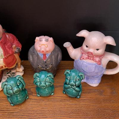 Fitz & Floyd Pig Pot & Other Decor