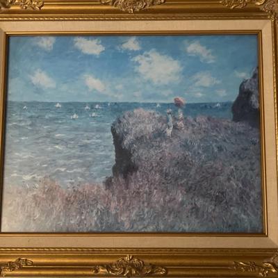 Gilt-framed Impressionist Seaside Print