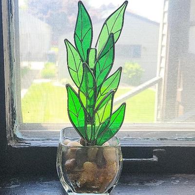 11" Stained glass cactus