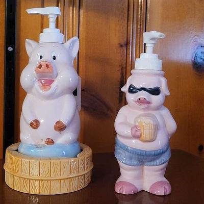 2 Pig Soap/lotion Dispensers