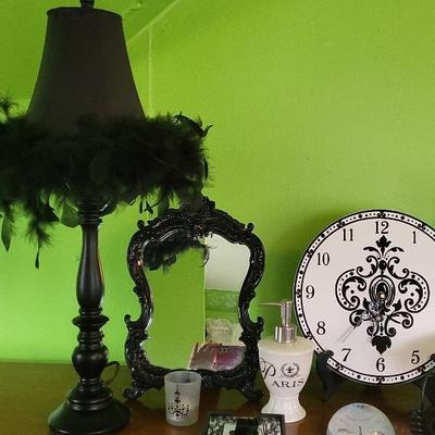 Lamp, Clock &  Paris Decor 