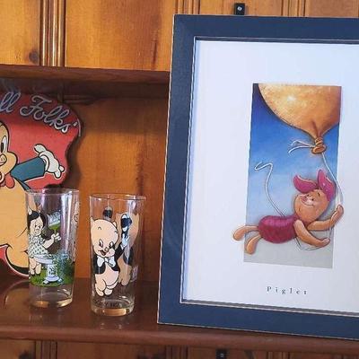 Porky the Pig Collectibles & 3D Piglet Framed Art