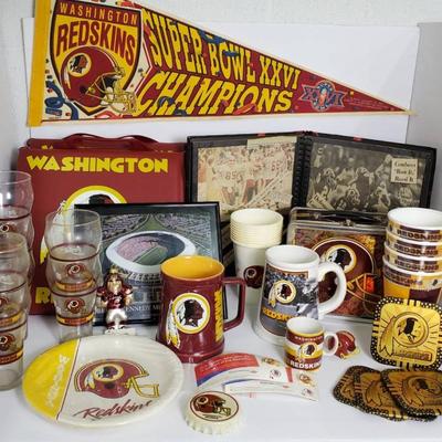 Vintage And Newer Washington Redskins Collectibles - Pennant, Mugs And More