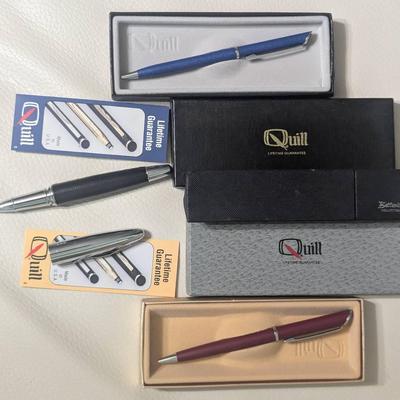 Quill USA Promo Pens (Redskins & ICI, Cased, 90s, Lifetime Warranty) & Bettoni Toyota Avalon Pen