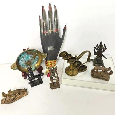 African Erotic Gold Weights, Metal Shiva Figurine, Oil Lamp, More