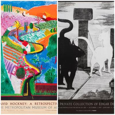 Edgar Degas Exhibition Poster Metropolitan Museum Of Art 1997 & David Hockney Poster