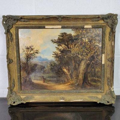 Antique Early 20th Century Landscape Signed And Dated 1919 - Framed 19x23”