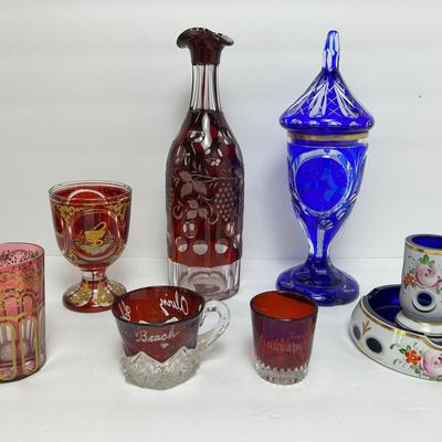 Antique And Vintage Glass Incudlng Cut To Clear, Cased Glass, Ruby Flash