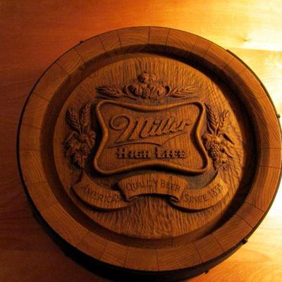 Miller beer barrel sign