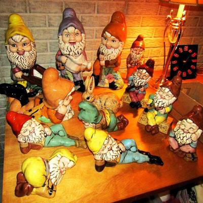Fun 1970s hand painted gnomes