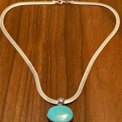 Taxco sterling & turquoise necklace