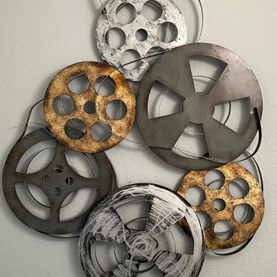 29" X 37" Metal Movie Reel Wall Hanging