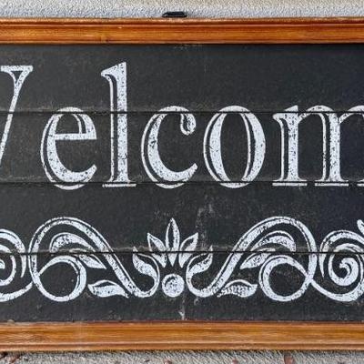 Double Sided Wood Welcome Sign