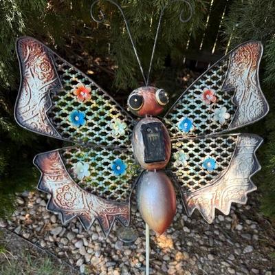 Vintage Colorful Metal Butterfly Yard Art