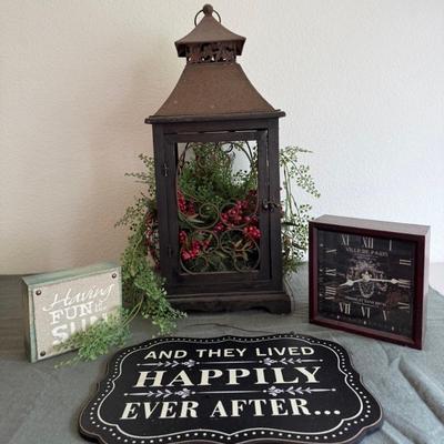 Decorative Metal Lantern With Faux Greenery, Ville De Clack, Wall Decor, And More