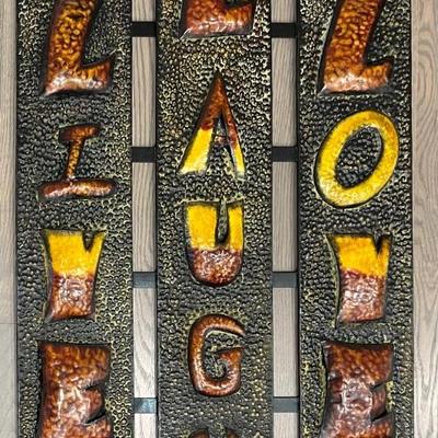 24.5" X 37.5" Metal 3D Live Laugh Love Sign