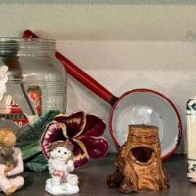 Decor - Spoon Rest, Enamel Ladle, Oil Bottle, Napkin Holder, Angels, Willow Tree, And More
