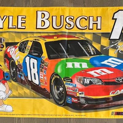 2012 Kyle Busch No. 18 M&m 61" X 36" Double Sided Racing Flag