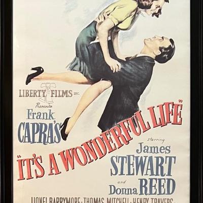 Framed " Its A Wonderful Life" James Stewart And Donna Reed Poster