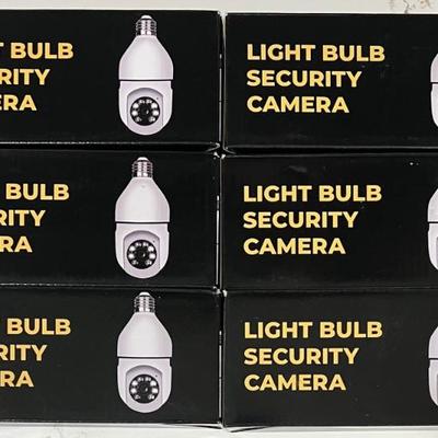 (6) Dotcom Light Bulb Security Cameras In Original Boxes